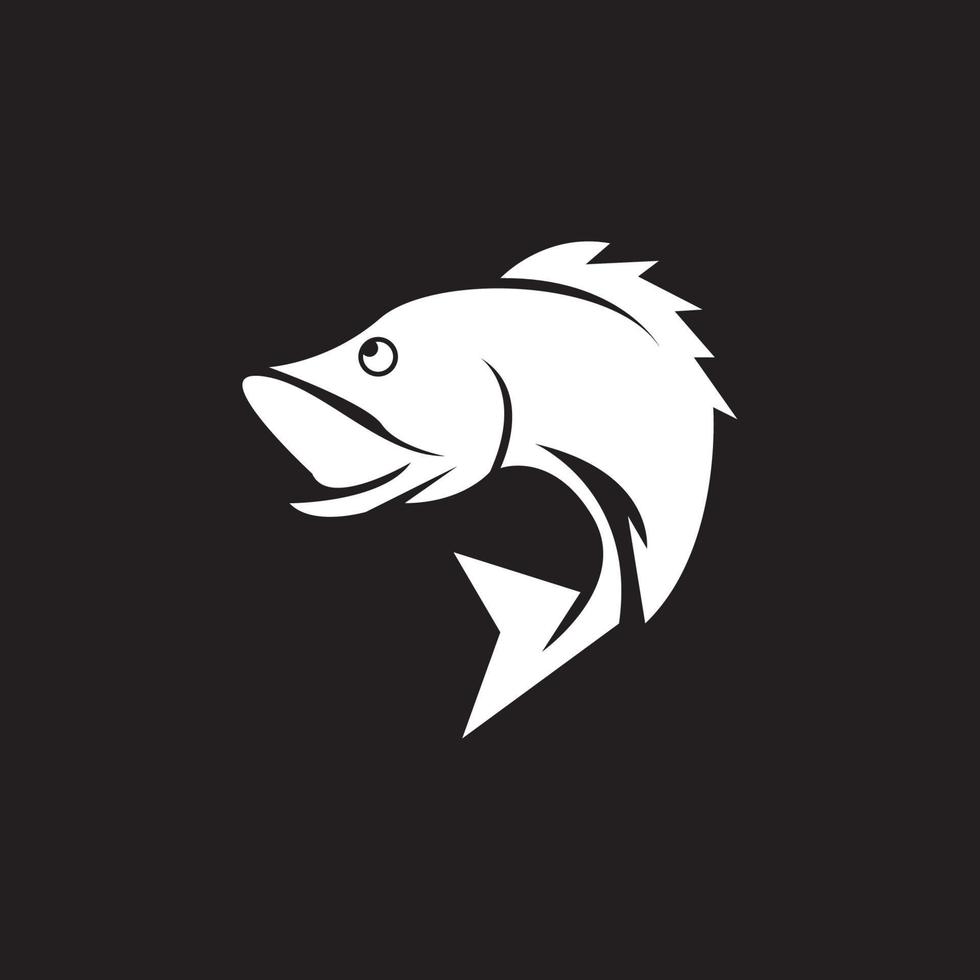 ícone de peixe e ilustração vetorial de modelo de logotipo de símbolo vetor