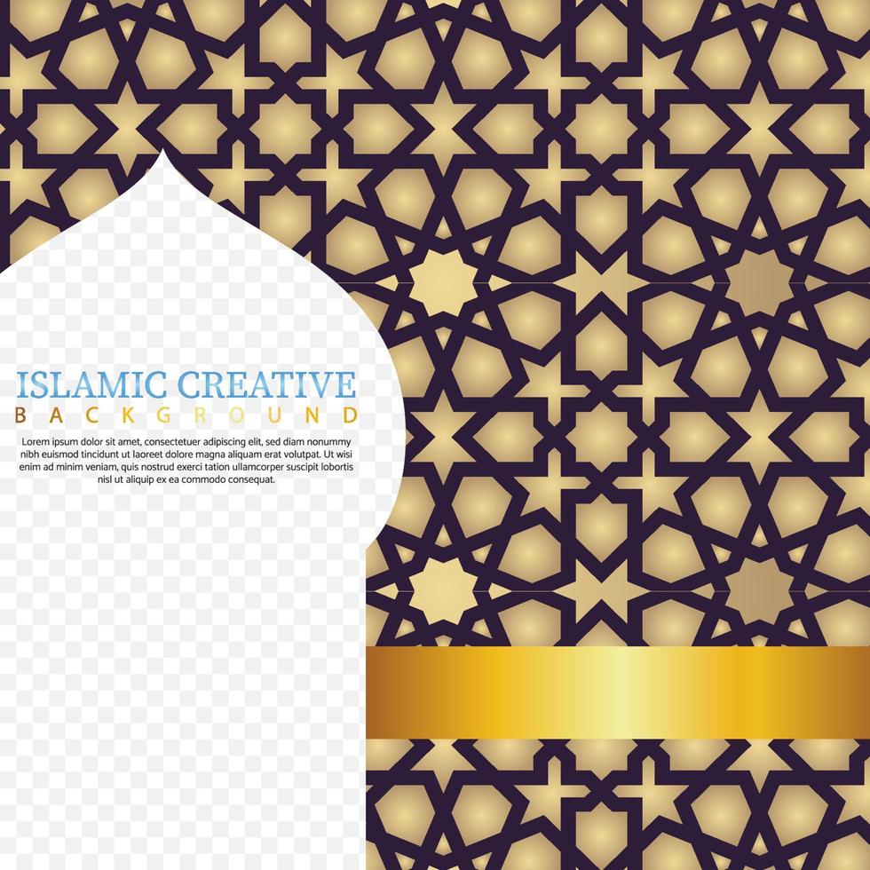 modelo de plano de fundo de cartão de saudação de design islâmico com detalhes coloridos decorativos de ornamentos de arte islâmica ilustração vetorial de mosaico floral vetor