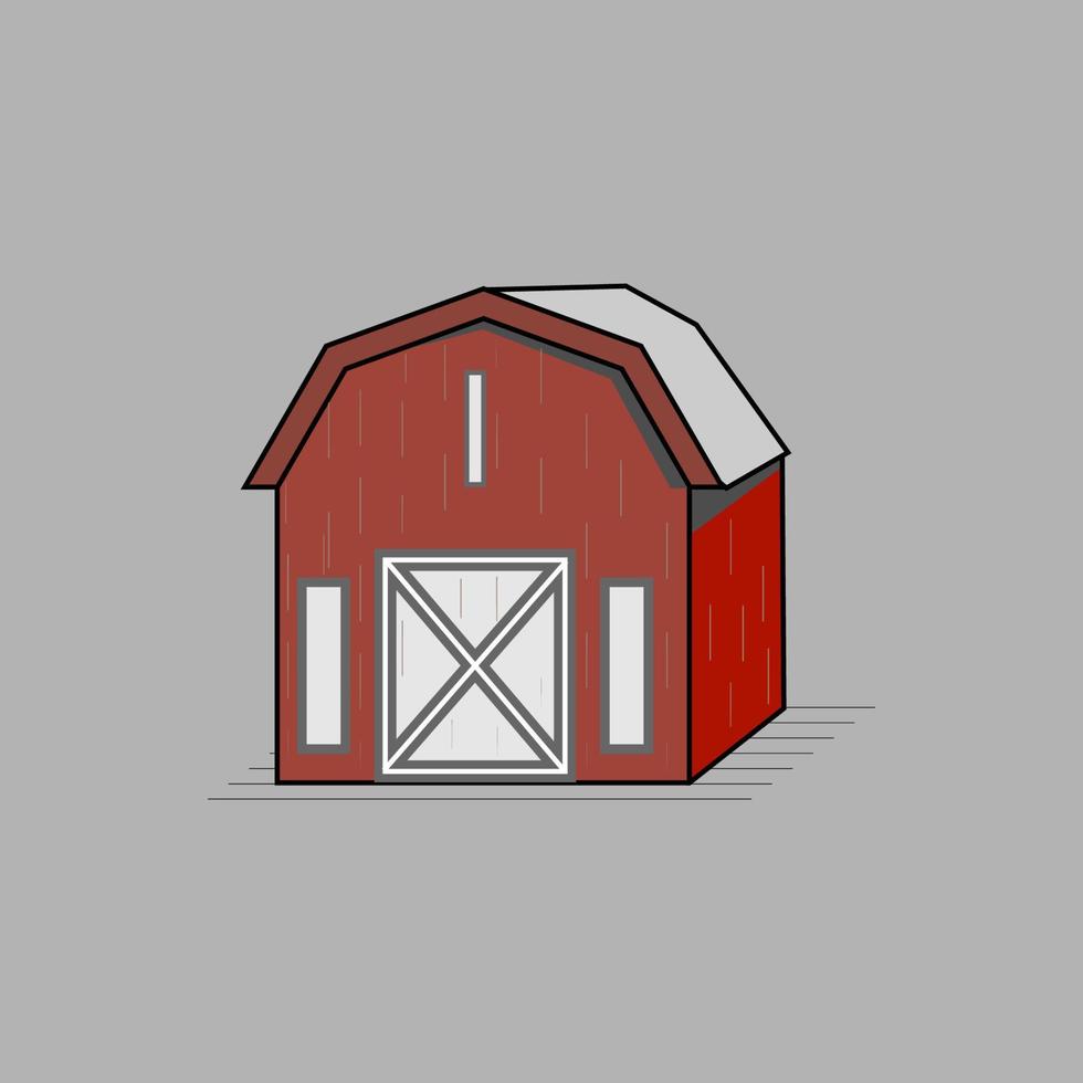 o desenho vetorial da casa de um fazendeiro pode ser usado livremente. vetor