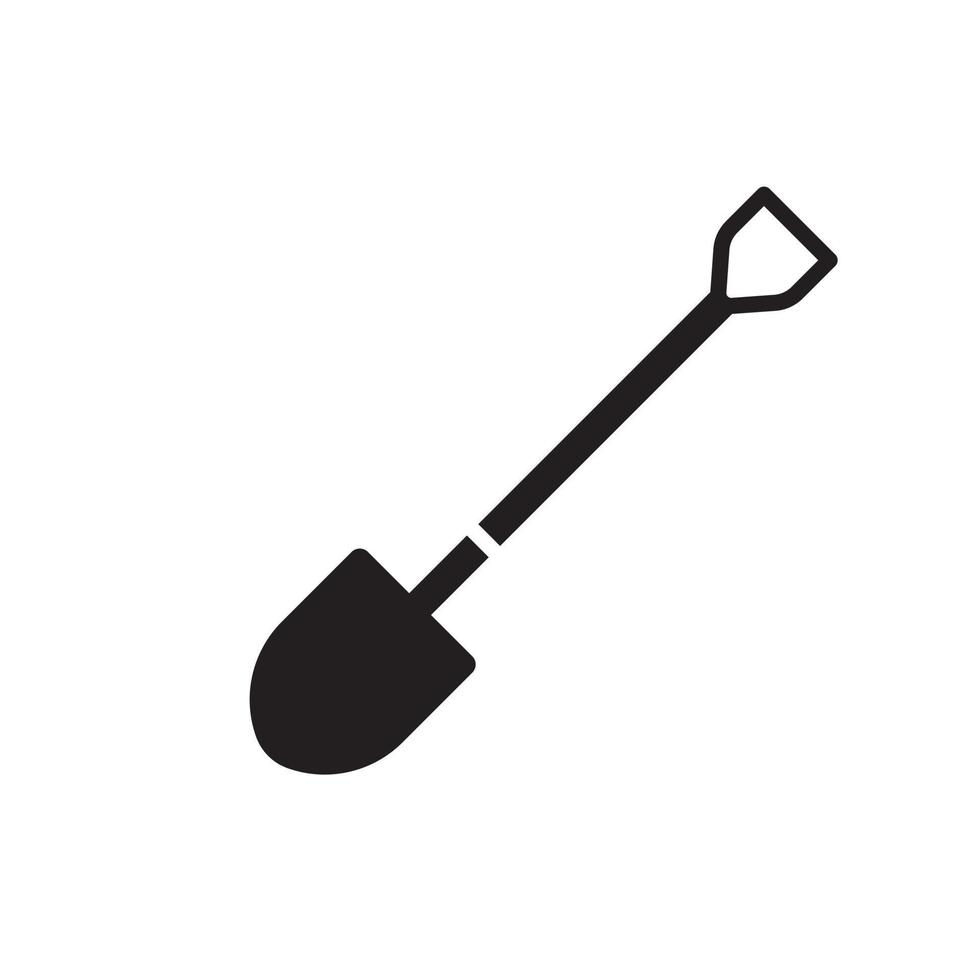 ferramenta de pá para ícone de construção e escavação vetor