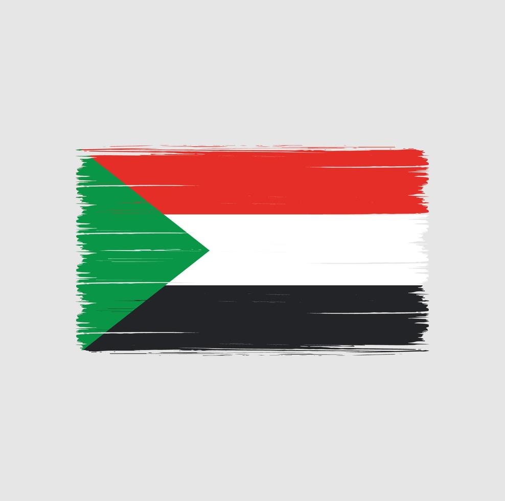 escova de bandeira do sudão. bandeira nacional vetor
