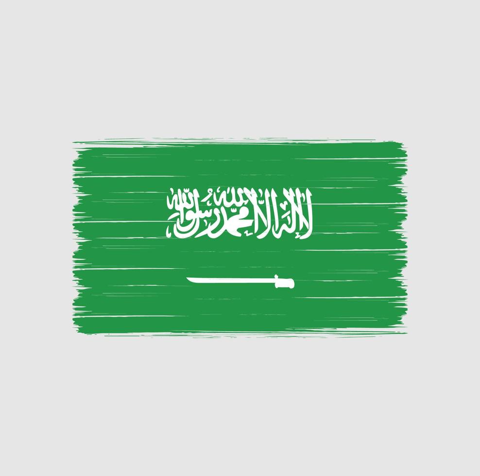 escova de bandeira da arábia saudita. bandeira nacional vetor