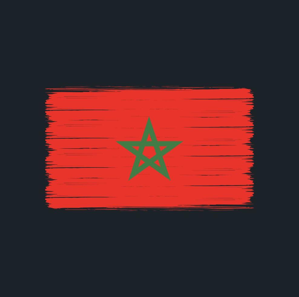 escova de bandeira de Marrocos. bandeira nacional vetor