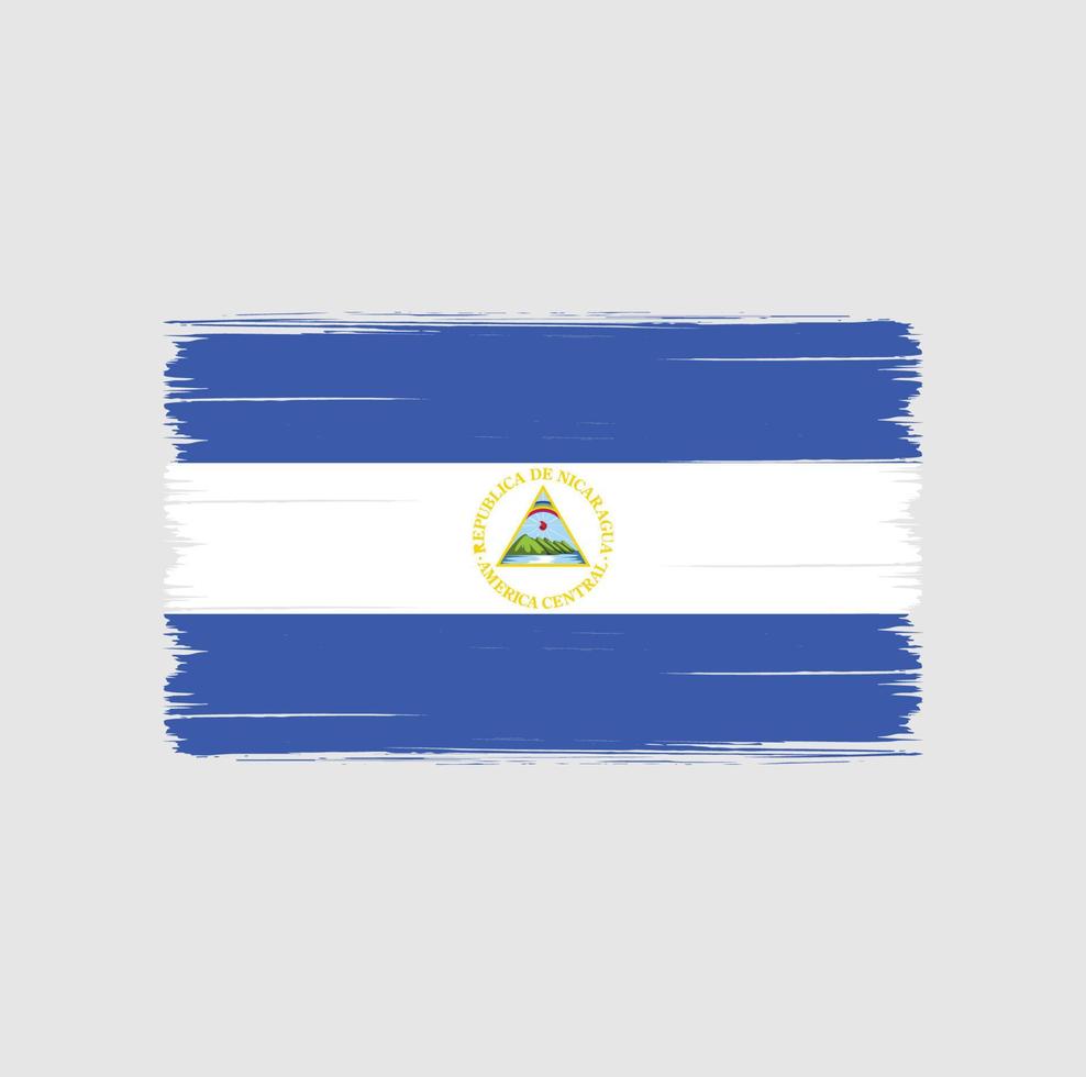 pincel de bandeira da nicarágua. bandeira nacional vetor