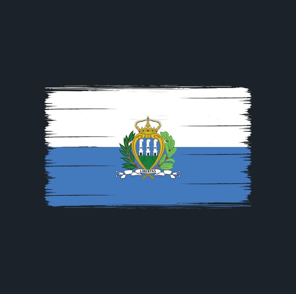 pincel de bandeira de são marino. bandeira nacional vetor