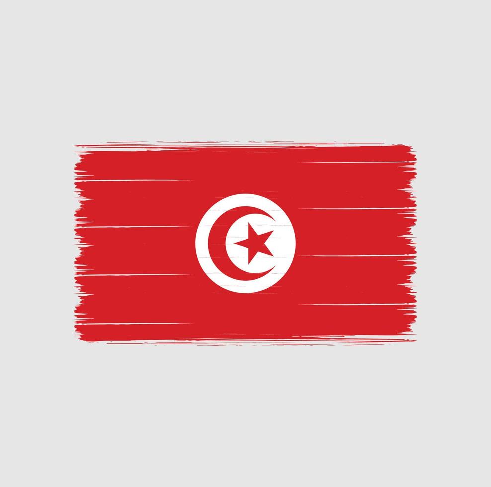 pincel de bandeira da tunísia. bandeira nacional vetor
