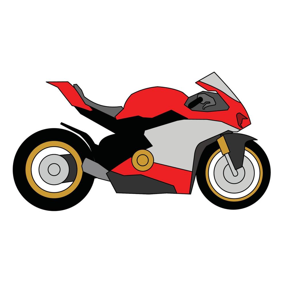 Vista lateral da motocicleta transporte de desenhos animados ícone de  motocicleta