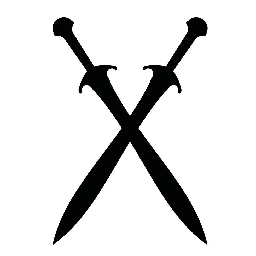 emblema de espadas cruzadas vetor