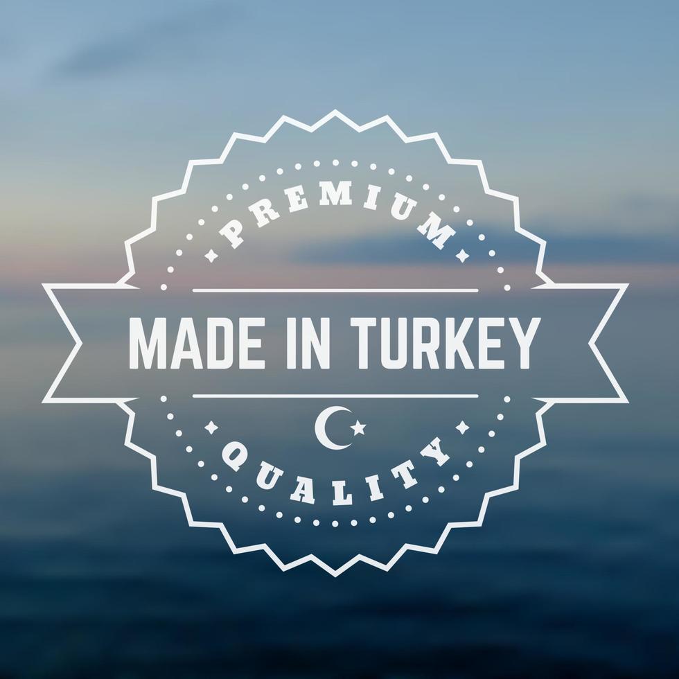 feito no distintivo da Turquia, carimbo, emblema vintage, sinal vetor