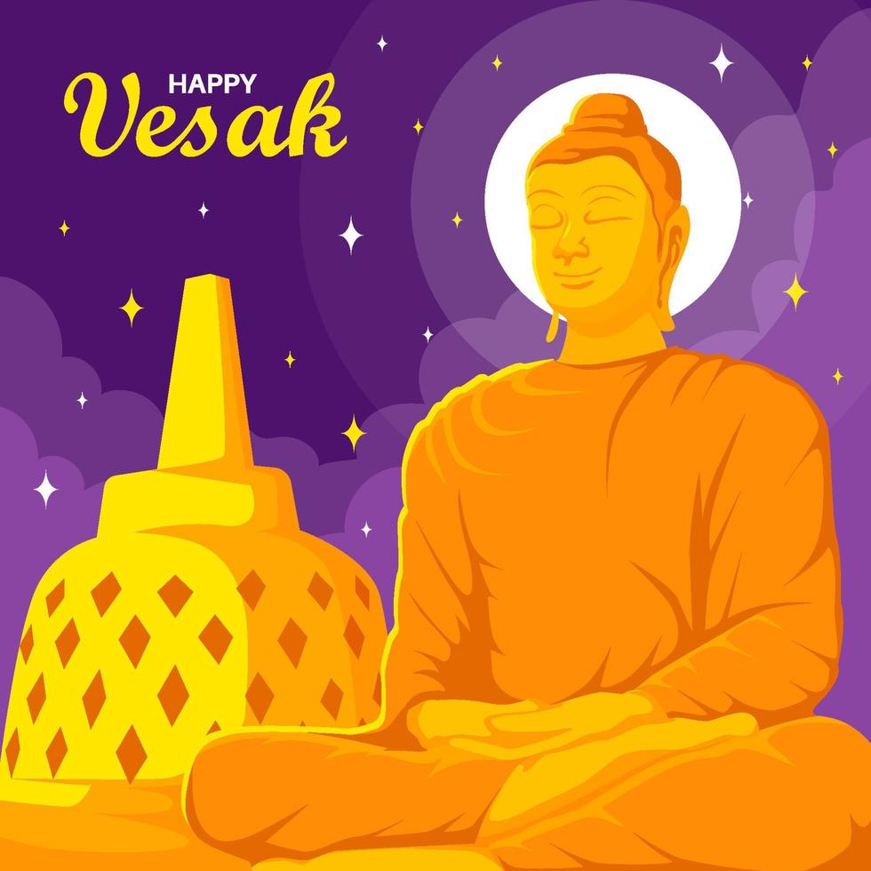 feliz dia de vesak conceito vetor