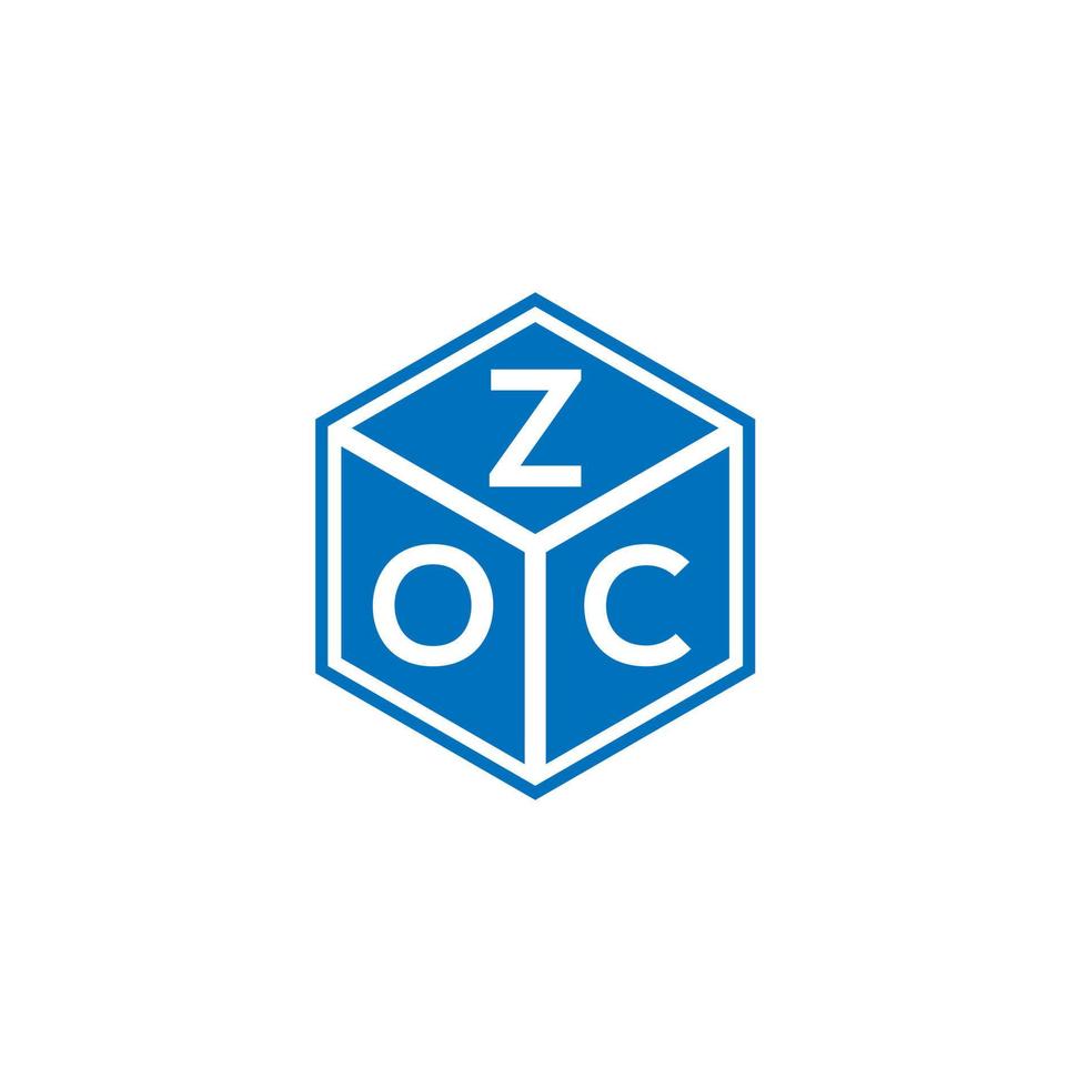 design de logotipo de carta zoc em fundo branco. conceito de logotipo de letra de iniciais criativas zoc. design de letra zoc. vetor