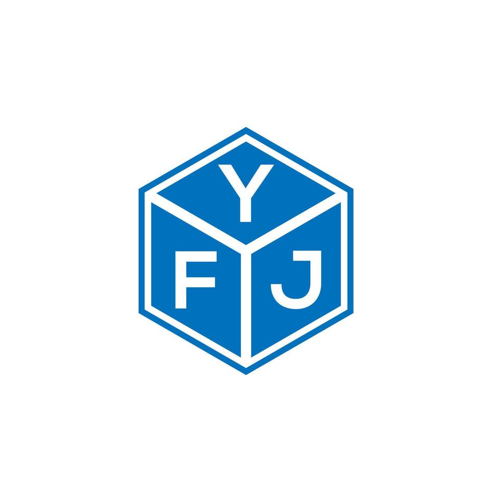 design de logotipo de letra yfj em fundo branco. conceito de logotipo de letra de iniciais criativas yfj. design de letra yfj. vetor