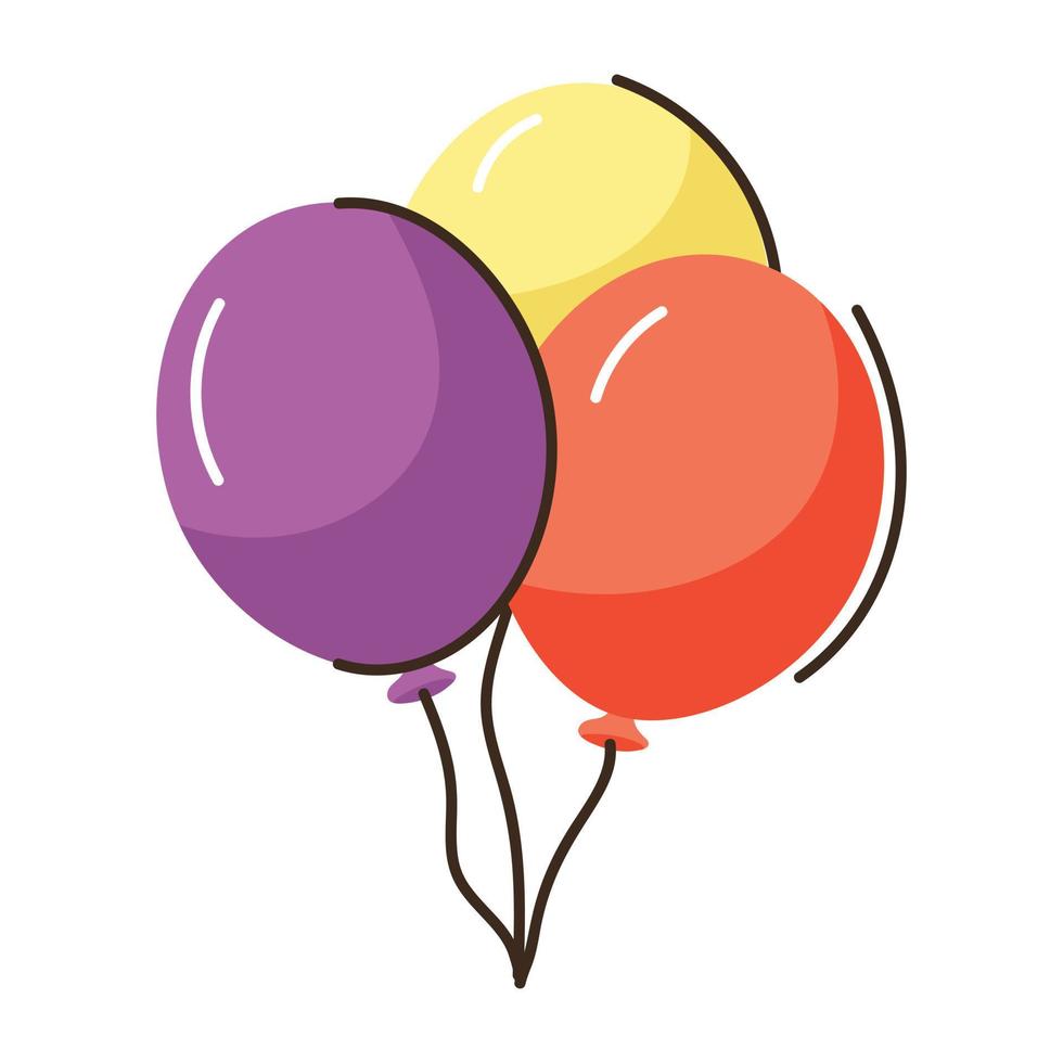 celebrações da páscoa, ícone plana de balões vetor