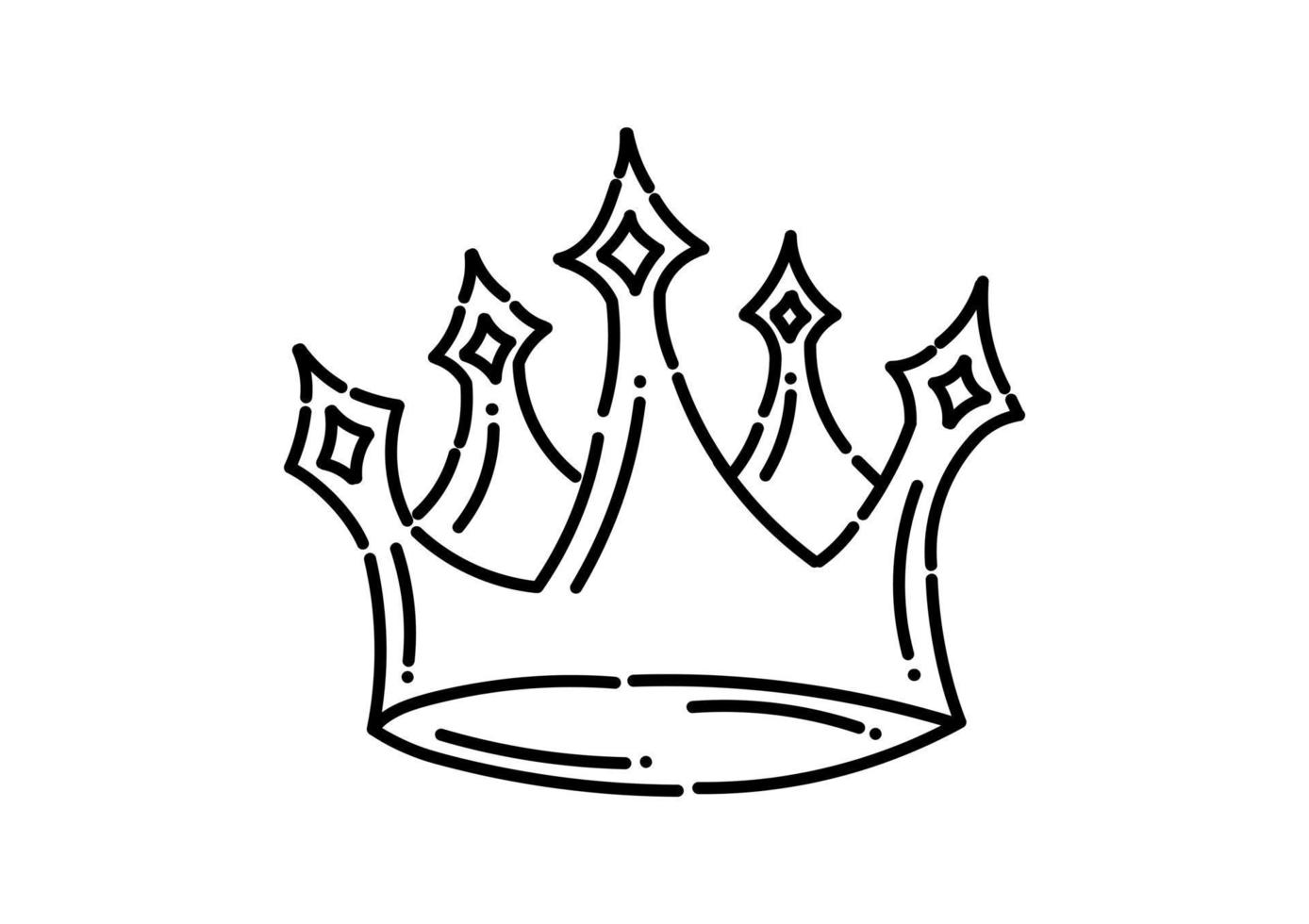 ilustração de coroa de rainha em estilo de linha pontilhada vetor