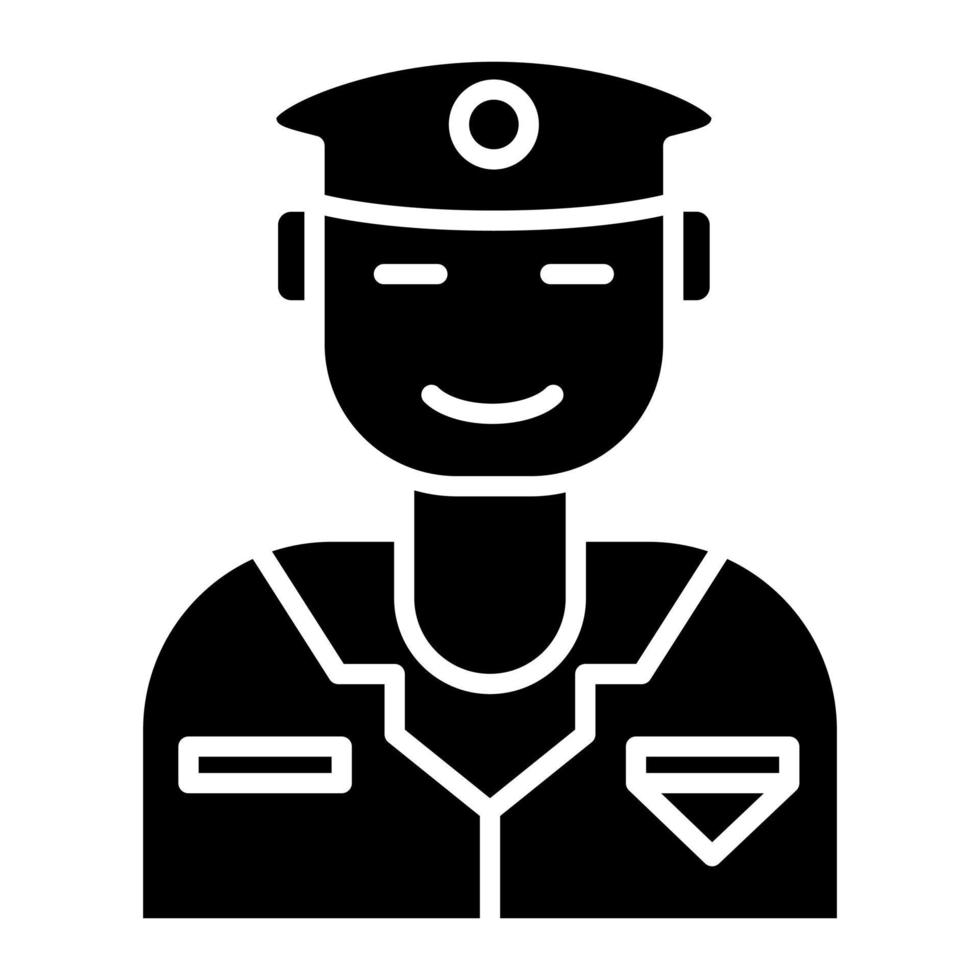 ícone de glifo de soldado do exército vetor