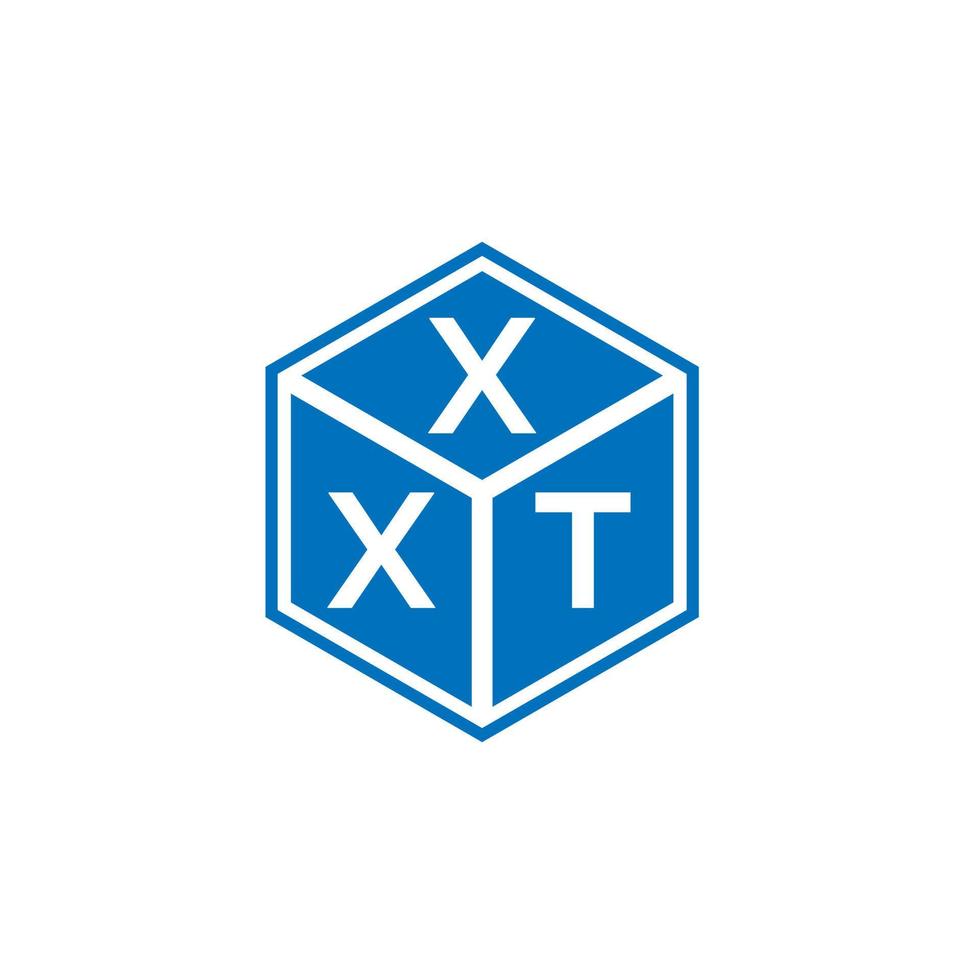 design de logotipo de letra xxt em fundo branco. xxt conceito de logotipo de letra de iniciais criativas. design de letra xxt. vetor