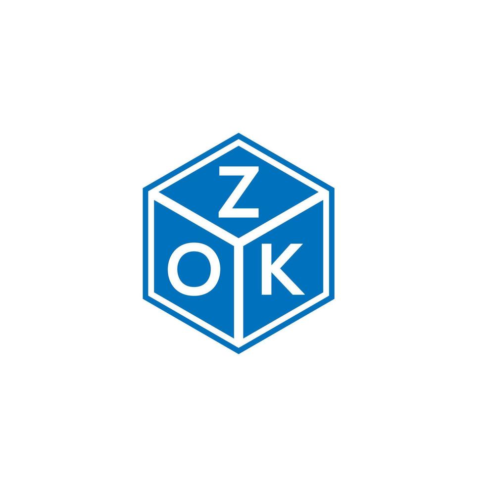 design de logotipo de carta zok em fundo branco. conceito de logotipo de letra de iniciais criativas zok. design de letra zok. vetor