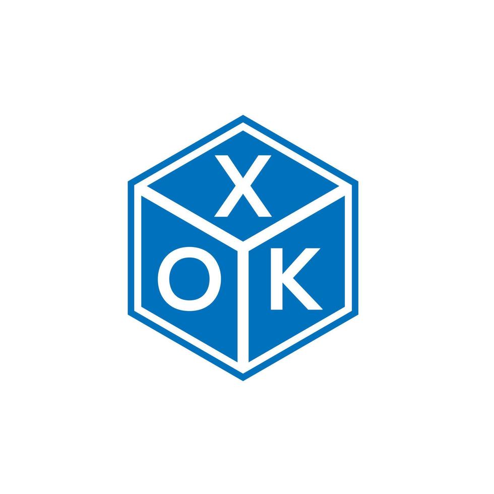 design de logotipo de carta xok em fundo branco. xok conceito de logotipo de letra de iniciais criativas. design de letra xok. vetor