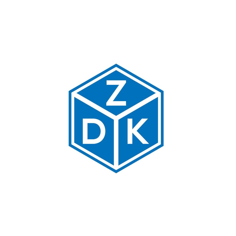 design de logotipo de letra zdk em fundo branco. conceito de logotipo de letra de iniciais criativas zdk. design de letra zdk. vetor