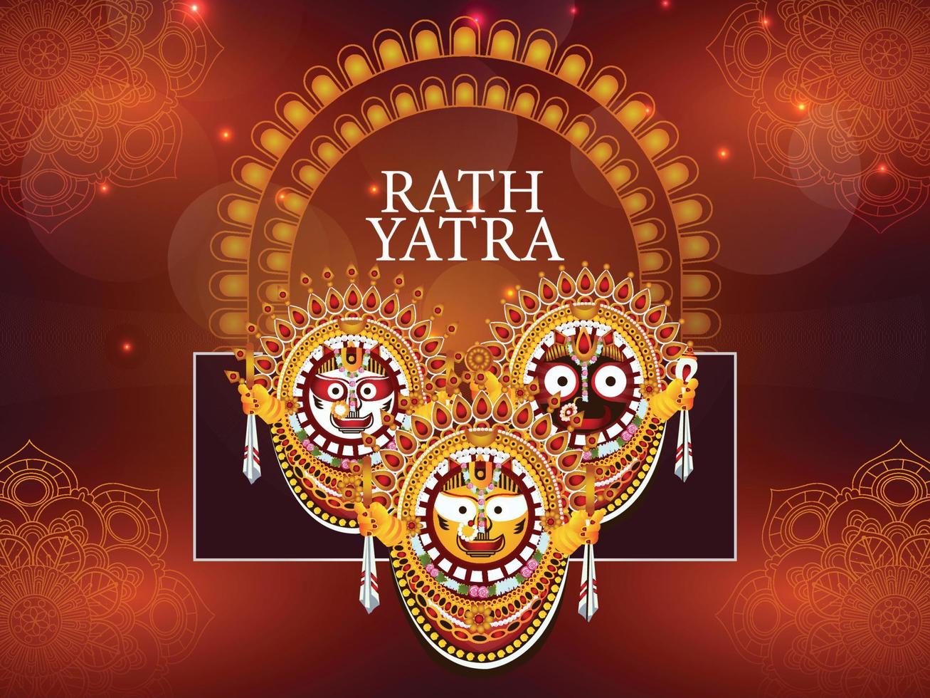 feliz celebração de rath yatra para lord jagannath balabhadra e ilustração vetorial subhadra vetor