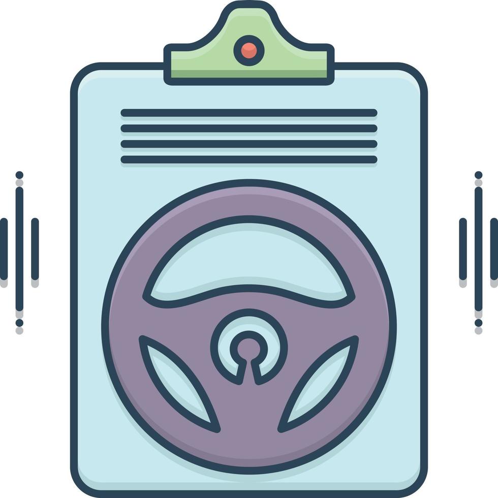 ícone colorido para apólice de seguro automóvel vetor