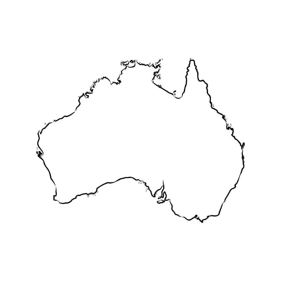 desenho vetorial de mapa da austrália vetor