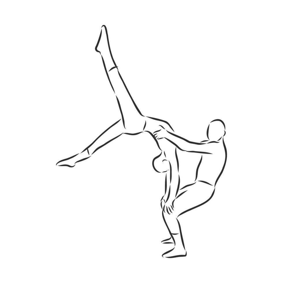 desenho vetorial de acrobacias vetor