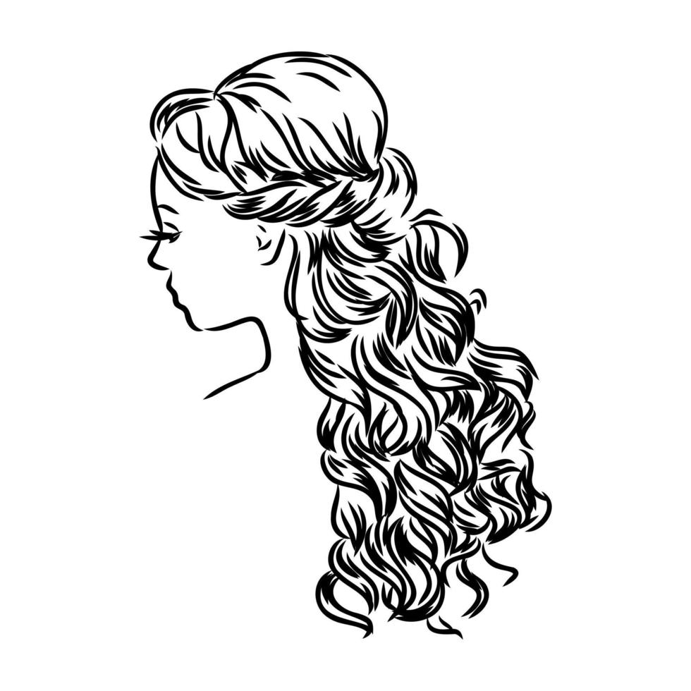 desenho de vetor de penteado bonito