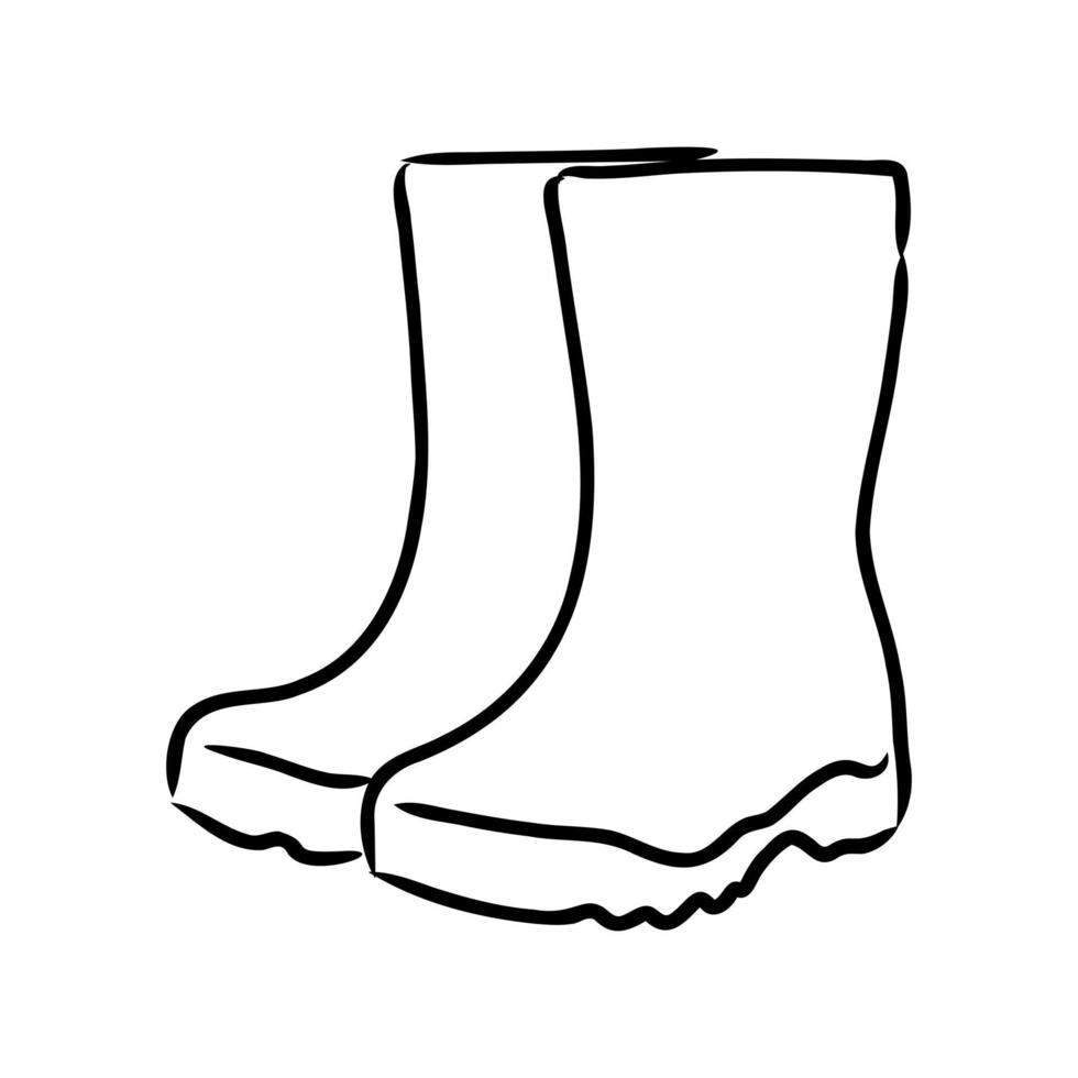 desenho vetorial de botas de borracha vetor