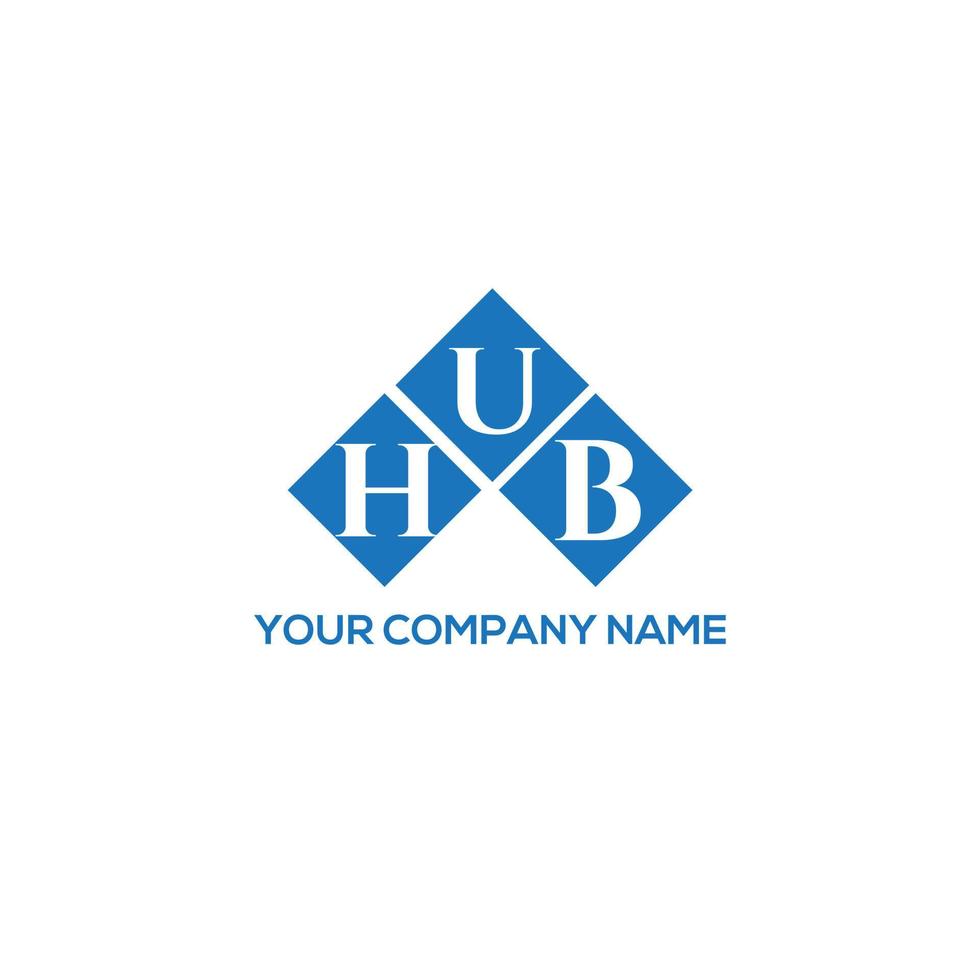 hub carta logotipo design em fundo branco. hub conceito de logotipo de letra de iniciais criativas. design de letra de hub. vetor