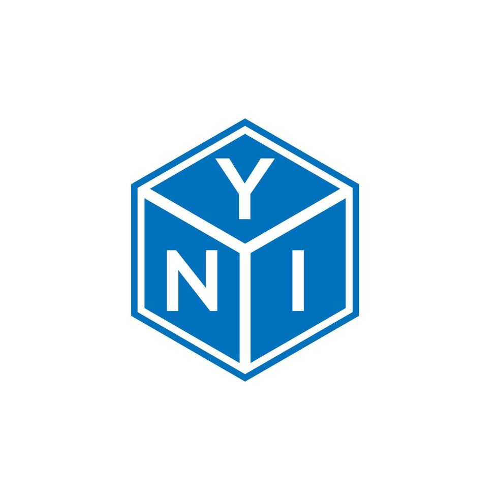 design de logotipo de carta yni em fundo branco. conceito de logotipo de letra de iniciais criativas yni. design de letra yni. vetor