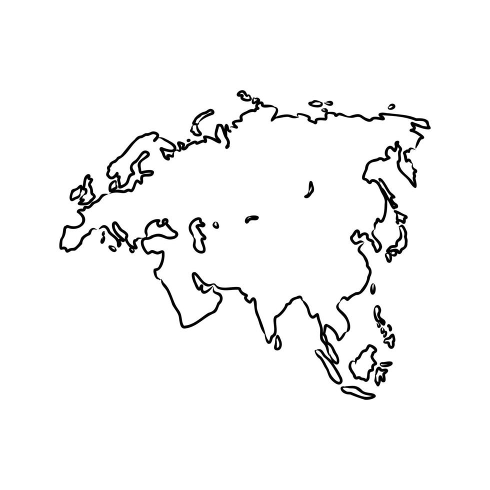 desenho vetorial de mapa da eurásia vetor