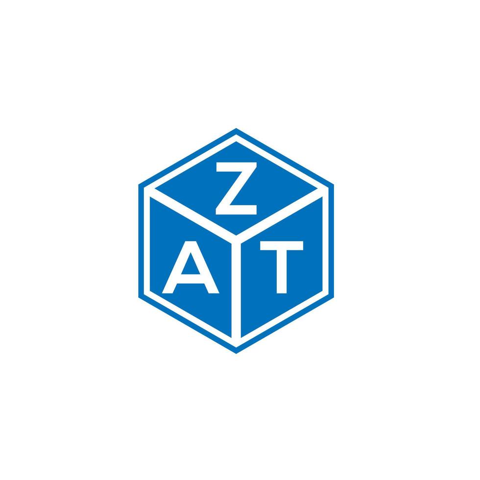 design de logotipo de carta mobilezat em fundo branco. zat conceito de logotipo de letra de iniciais criativas. design de letra zat. vetor