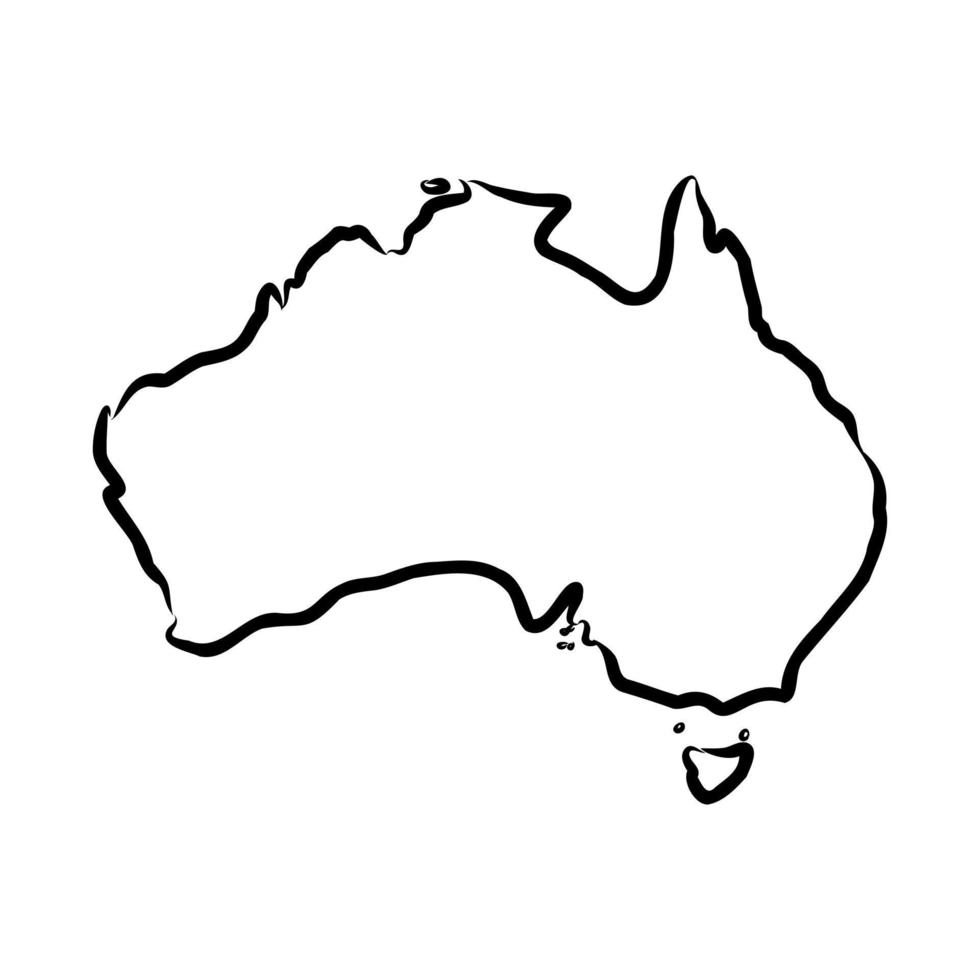 desenho vetorial de mapa da austrália vetor