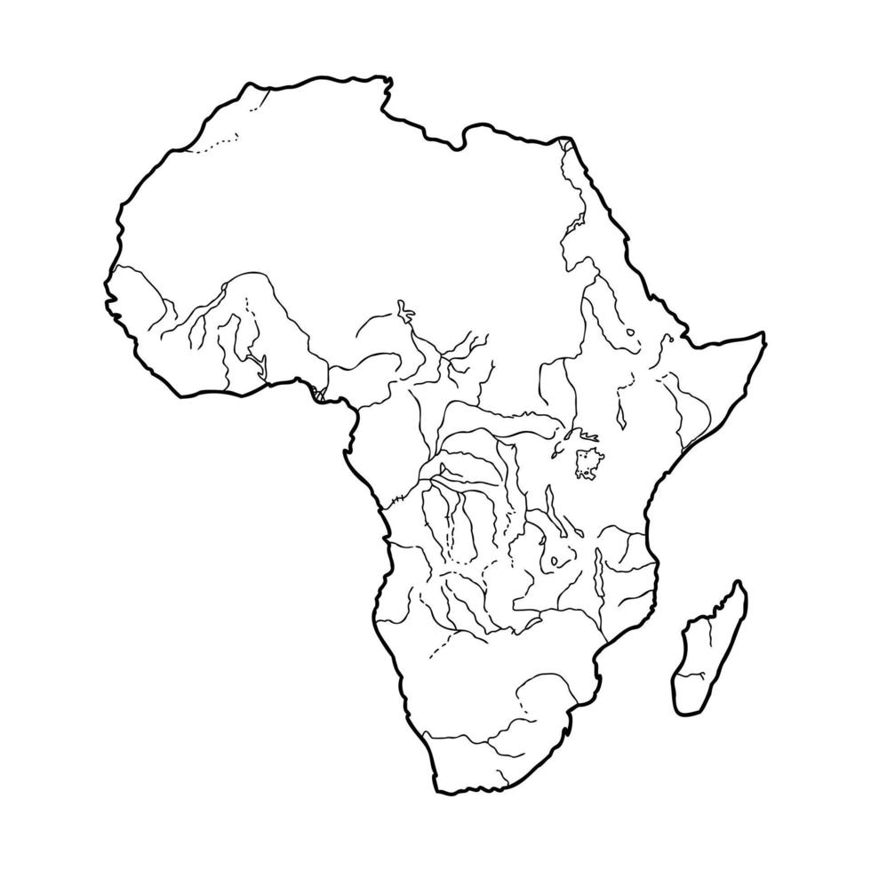 esboço de vetor de mapa de áfrica