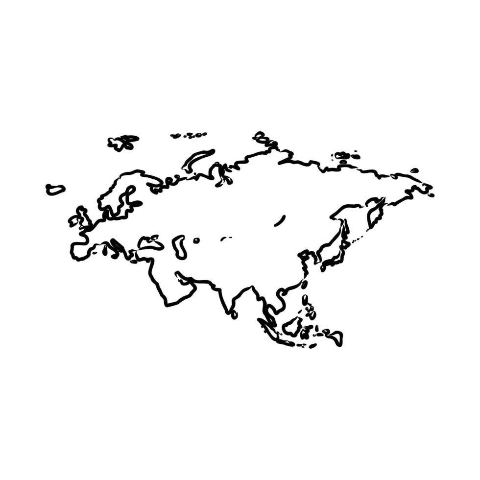 desenho vetorial de mapa da eurásia vetor