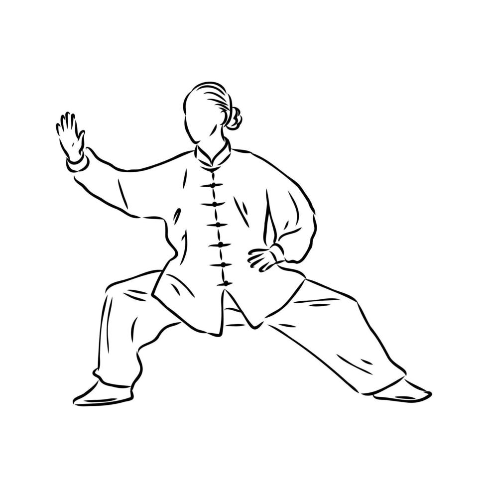 desenho vetorial de qigong vetor