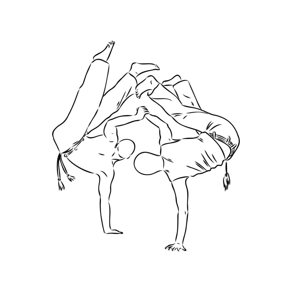 desenho vetorial de capoeira vetor