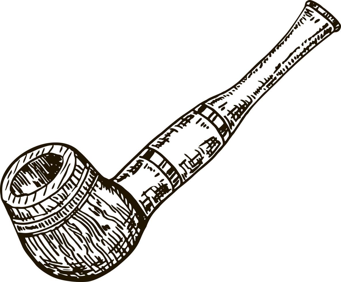 cachimbo de tabaco desenho à mão clipart vintage vetor