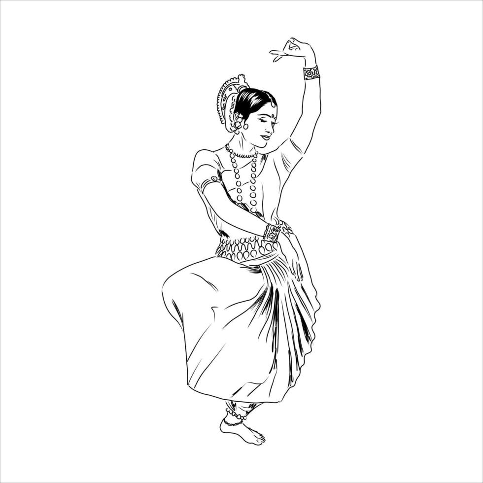 desenho vetorial de dança indiana vetor