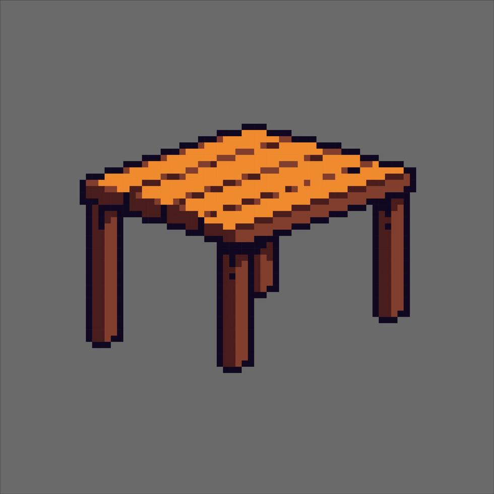 mesa de pixel art de vetor de madeira editável