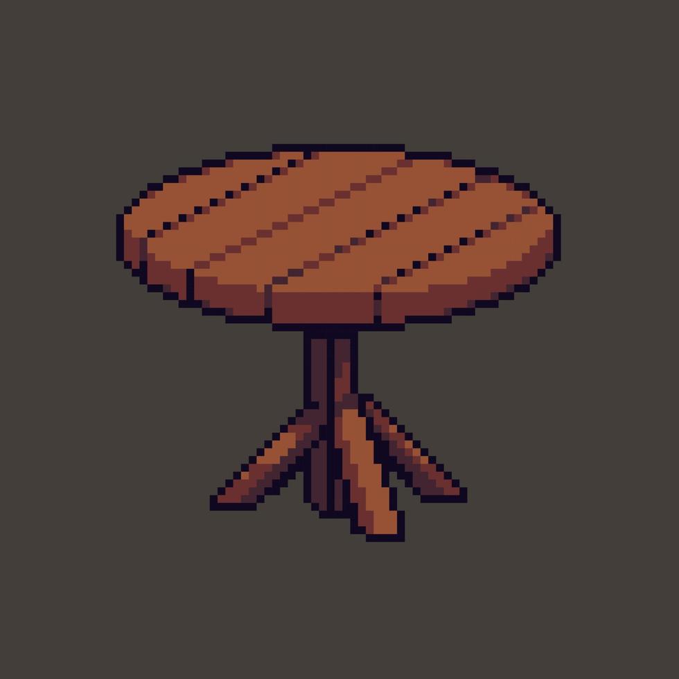 mesa de pixel art de vetor de madeira editável