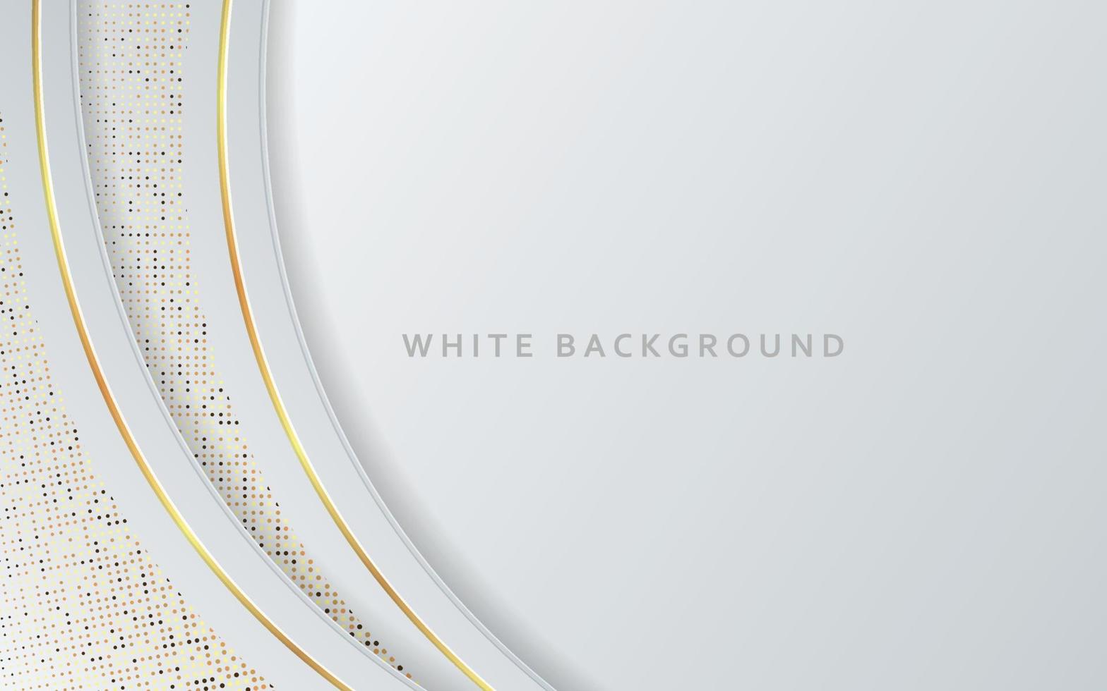 fundo moderno elegante abstrato branco com estilo de design gradiente de onda e linha dourada vetor