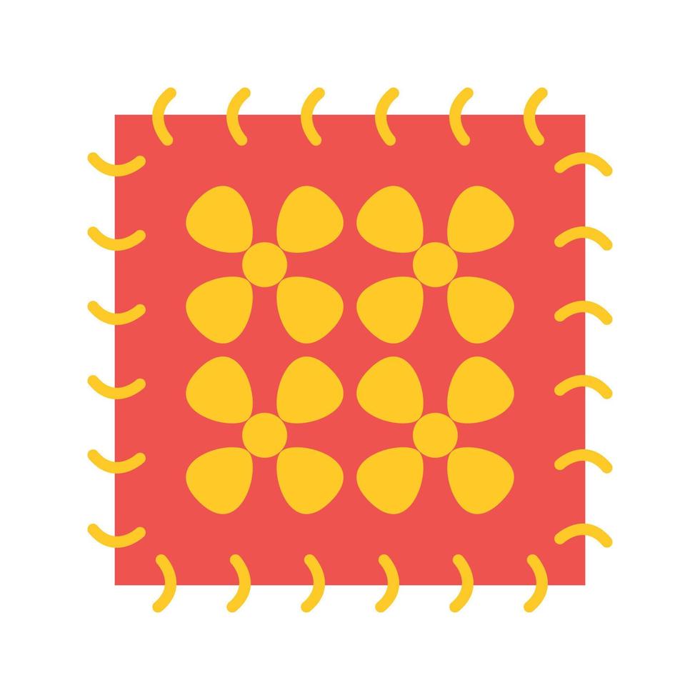 ícone de cor lisa padrão bordado vetor