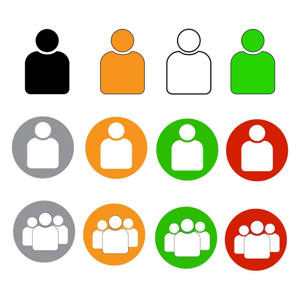 ilustração vetorial de ícones humanos em fundo branco, grupo, mídia social, mídia de aplicativo vetor