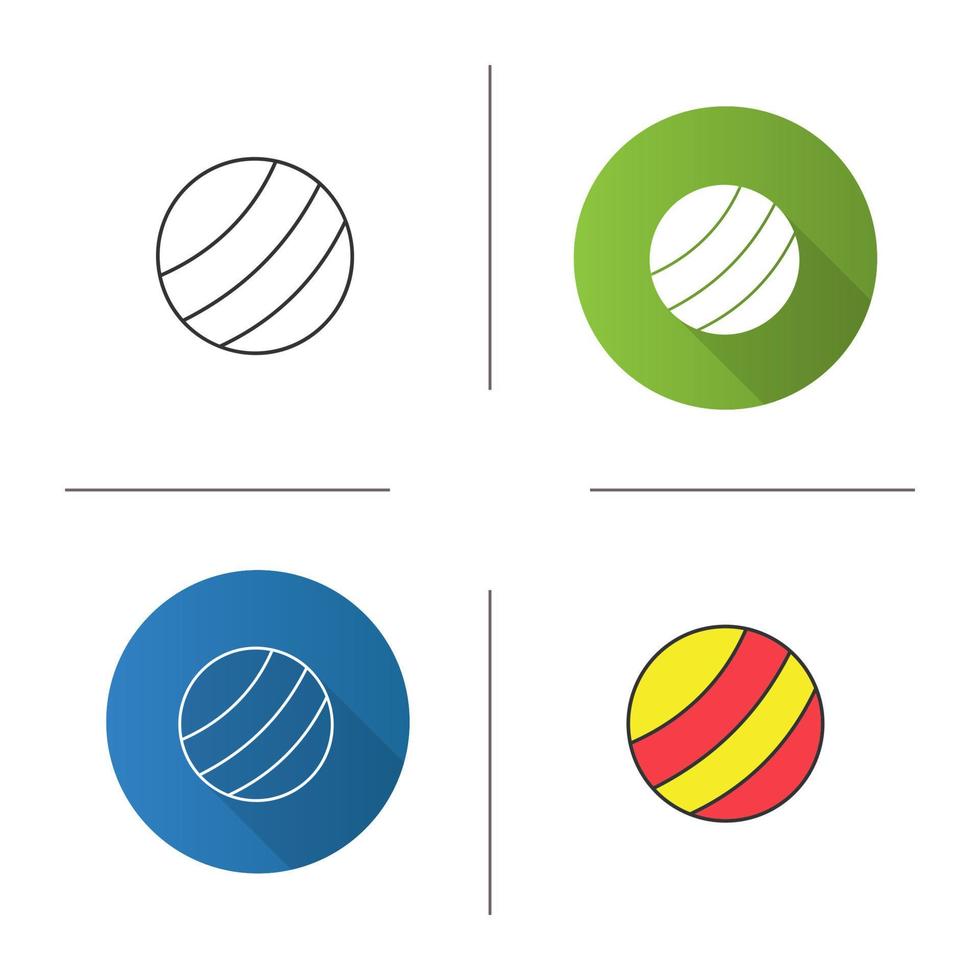 ícone de bola. design plano, estilos lineares e de cores. ilustrações vetoriais isoladas vetor