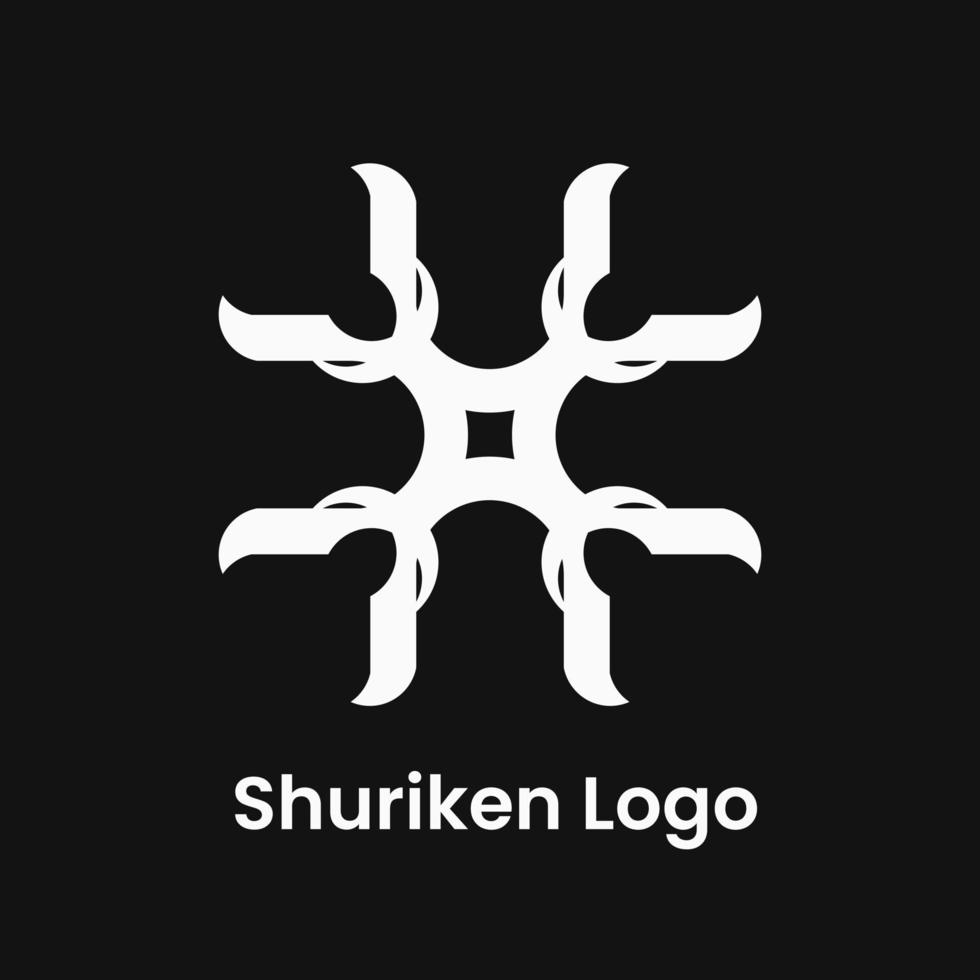 ilustração vetorial de shuriken exclusiva. logotipo da arma. estilo simples, limpo e monograma. perfeito para logotipos. ícones, símbolos e sinais vetor