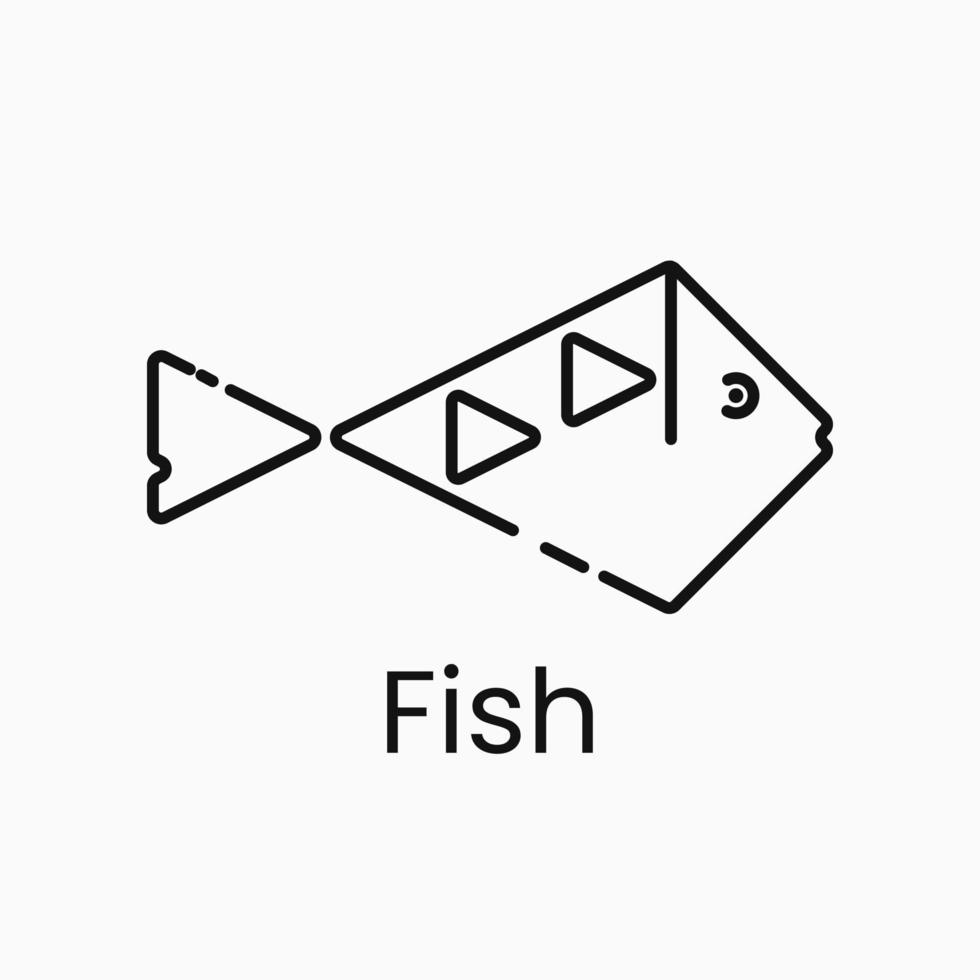 ícone de linha de peixe. conceito de logotipo simples. adequado para logotipos, ícones, símbolos e sinais. como logotipo do restaurante de frutos do mar, empresa de pesca vetor