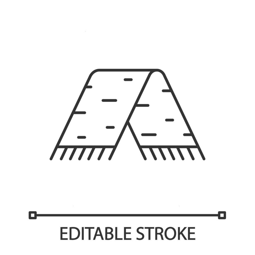 ícone linear serape. jorongo. cobertor de lã mexicano. xaile. ilustração de linha fina. símbolo de contorno. desenho de contorno isolado de vetor. traço editável vetor