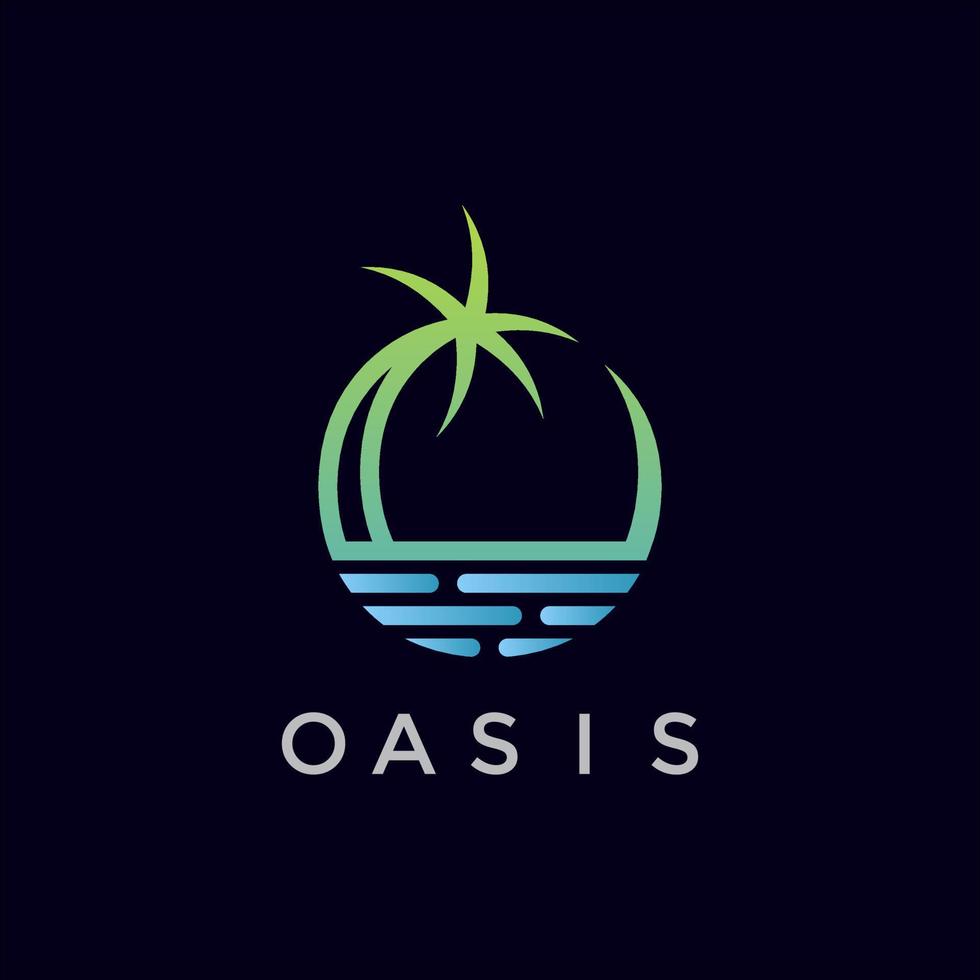 design de logotipo plano oásis moderno vetor